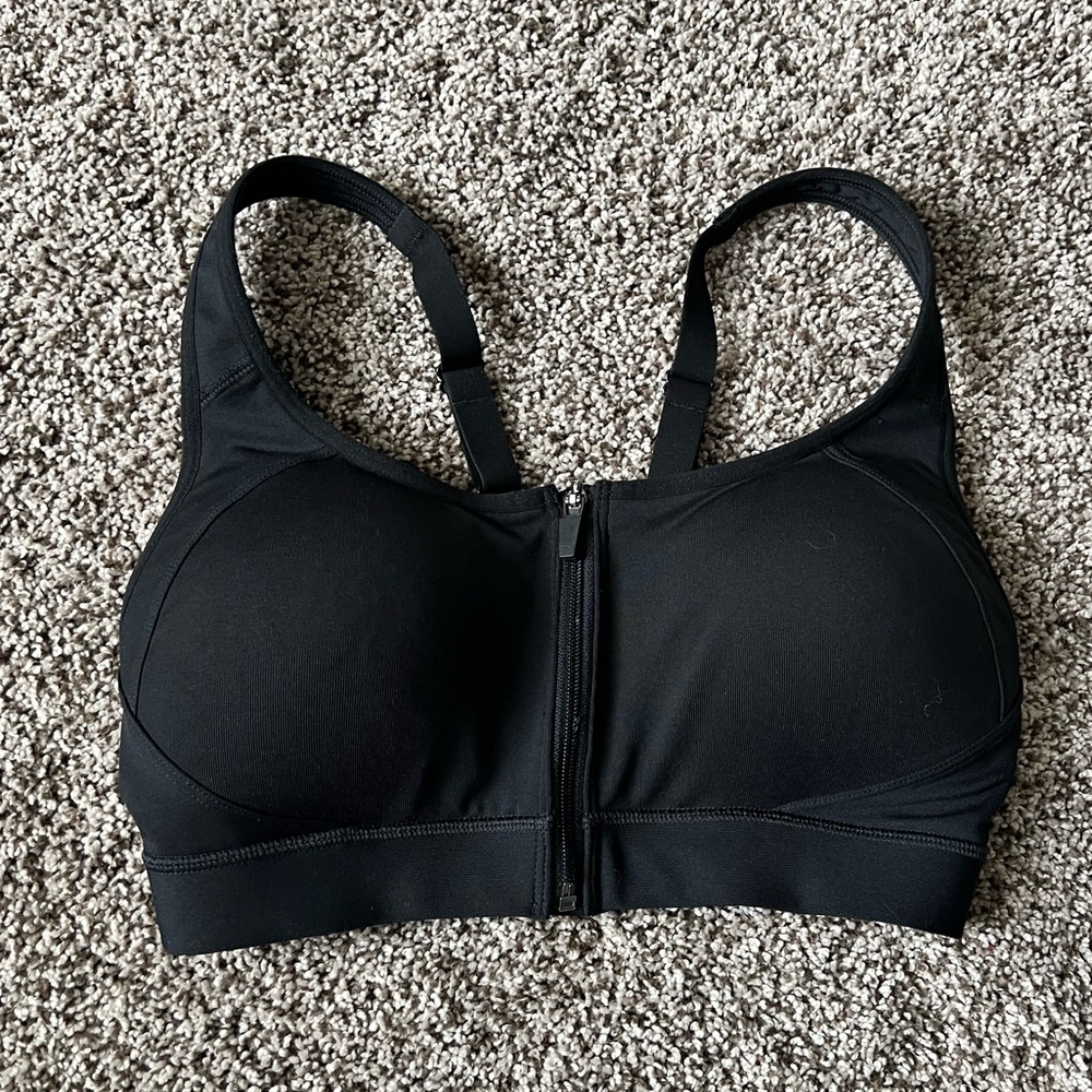 Zip front sports bra